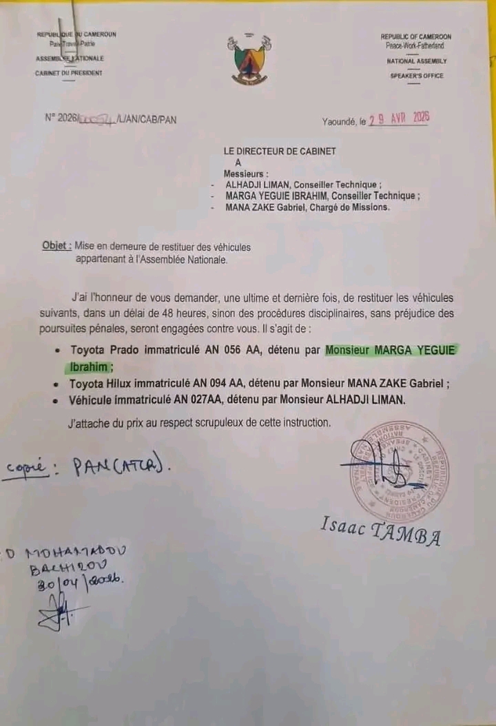 La sommation du nouveau Dircab du PAN